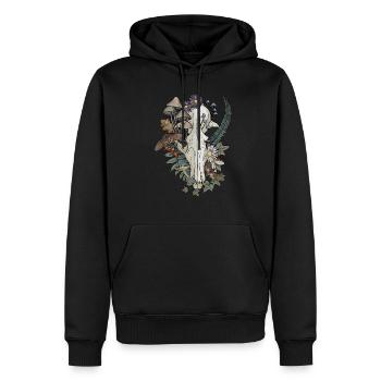 Herbstlicher Fuchs Skul - Männer Premium Bio Hoodie - Schwarz - Vorne - Nico (187cm)