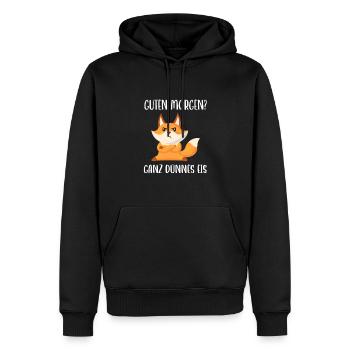 Guten Morgen - Ganz dünnes Eis mit wütenden Fuchs - Männer Premium Bio Hoodie - Schwarz - Vorne - Nico (187cm)