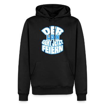 leon - Männer Premium Bio Hoodie - Schwarz - Vorne - Nico (187cm)