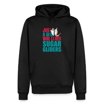 NUR EIN MÄDCHEN, DAS ZUCKERGLEITER LIEBT - Männer Premium Bio Hoodie - Schwarz - Vorne - Nico (187cm)
