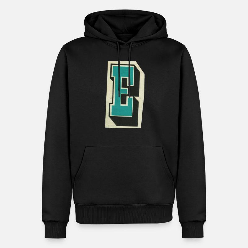 Buchstabe E - Männer Premium Bio Hoodie - Schwarz