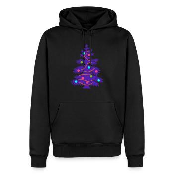 Funky Christmas Tree - Men’s Premium Organic Hoodie - black - Front - Nico (187cm)