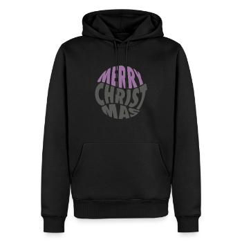 Joyeux Noël Ho-ho-ho - Sweat à capuche Premium bio Homme - noir - Devant - Nico (187cm)