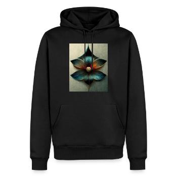 Flower bauhaus Style Vintage - Men’s Premium Organic Hoodie - black - Front - Nico (187cm)