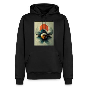 Blumen bauhaus Stil Vintage - Männer Premium Bio Hoodie - Schwarz - Vorne - Nico (187cm)
