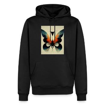Bauhaus Schmetterling Vintage Stil - Männer Premium Bio Hoodie - Schwarz - Vorne - Nico (187cm)