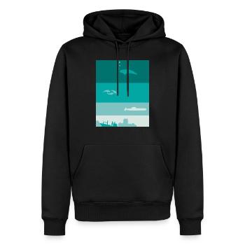 Océan profond - Sweat à capuche Premium bio Homme - noir - Devant - Nico (187cm)
