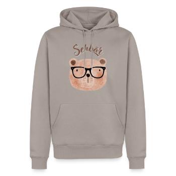 Sehbar 1 transformed - Männer Premium Bio Hoodie - Taupe - Vorne - Nico (187cm)