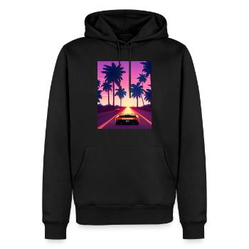 countach drives sunset in miami - Sweat à capuche Premium bio Homme - noir - Devant - Nico (187cm)