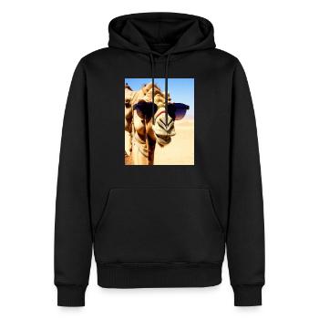 cool camel holiday selfie desert sunglasses comic - Men’s Premium Organic Hoodie - black - Front - Nico (187cm)