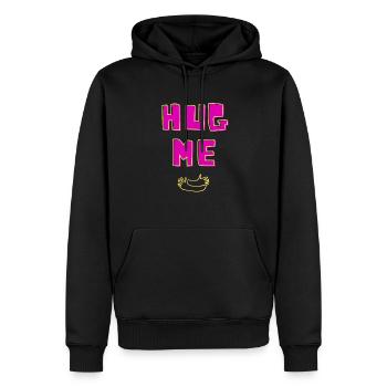 Hug Me - Mindfulness T-shirt - Sweat à capuche Premium bio Homme - noir - Devant - Nico (187cm)