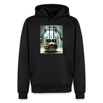 niedliches kleines Monster im Glas Halloween Horror Funn - Männer Premium Bio Hoodie - Schwarz - Vorne - Nico (187cm)