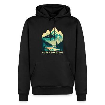 Mountains - Männer Premium Bio Hoodie - Schwarz - Vorne - Nico (187cm)