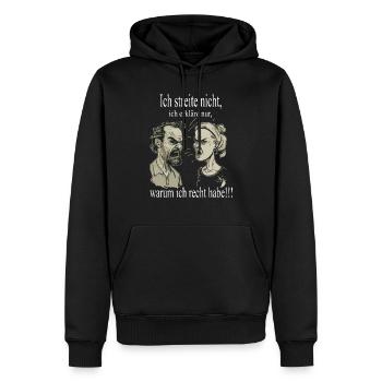 Mann und Frau im Streit - Männer Premium Bio Hoodie - Schwarz - Vorne - Nico (187cm)