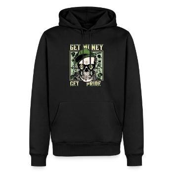 Get Money Streetwear Graffiti Skull - Männer Premium Bio Hoodie - Schwarz - Vorne - Nico (187cm)