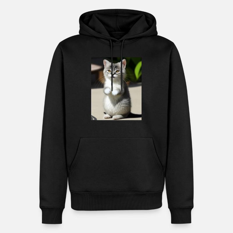 Chat persan blanc - Sweat à capuche Premium bio Homme - noir