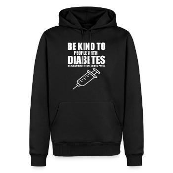 Citation amusante sur la piqûre de diabète - Sweat à capuche Premium bio Homme - noir - Devant - Nico (187cm)