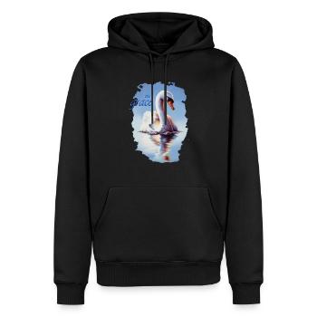 Swan - Men’s Premium Organic Hoodie - black - Front - Nico (187cm)