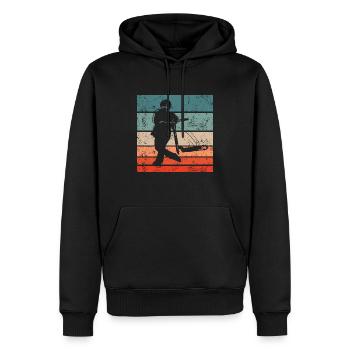 Briflip Stunt Scooter Trick Vêtements Vintage Rétro - Sweat à capuche Premium bio Homme - noir - Devant - Nico (187cm)
