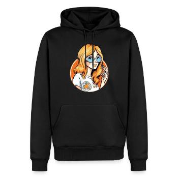 Anne Hippie - Männer Premium Bio Hoodie - Schwarz - Vorne - Nico (187cm)