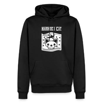 Hardrock Cat - Crâne - Sweat à capuche Premium bio Homme - noir - Devant - Nico (187cm)