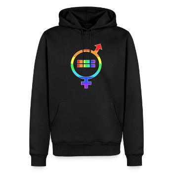 Gender Symbol LGTBQ+ Regenbogen - Männer Premium Bio Hoodie - Schwarz - Vorne - Nico (187cm)