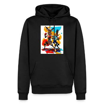 Boxing Jackrabbits - Men’s Premium Organic Hoodie - black - Front - Nico (187cm)