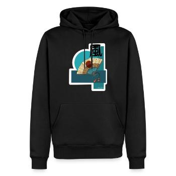 Sensu des Windes - Männer Premium Bio Hoodie - Schwarz - Vorne - Nico (187cm)