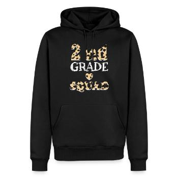 Cadeaux d’enseignant Leopard 2nd Grade - Sweat à capuche Premium bio Homme - noir - Devant - Nico (187cm)