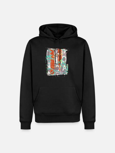 Zeitungsausschnitte Scrapbook Zeitschriften Alphabet Code - Männer Premium Bio Hoodie - Schwarz