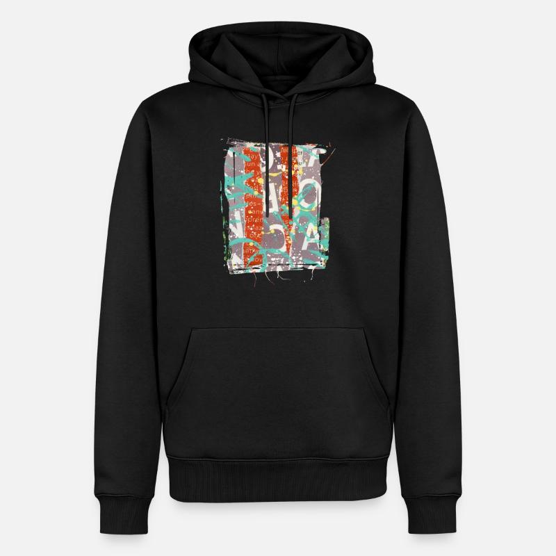 Zeitungsausschnitte Scrapbook Zeitschriften Alphabet Code - Männer Premium Bio Hoodie - Schwarz
