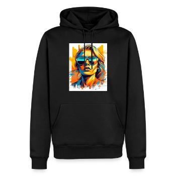 Surferin - Männer Premium Bio Hoodie - Schwarz - Vorne - Nico (187cm)