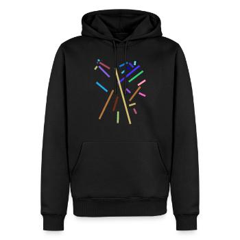 Modèle de traits minimaux - Sweat à capuche Premium bio Homme - noir - Devant - Nico (187cm)