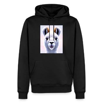 Super süßes weißes Alpaka-Gemälde flauschiges Tier - Männer Premium Bio Hoodie - Schwarz - Vorne - Nico (187cm)