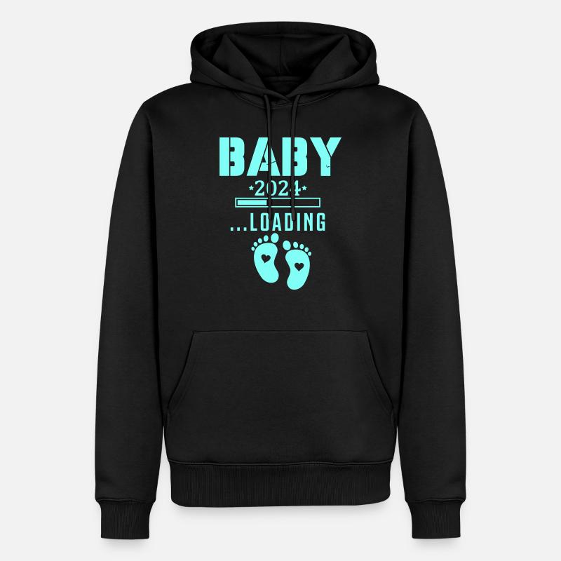 Bébé 2024 Chargement - Sweat à capuche Premium bio Homme - noir
