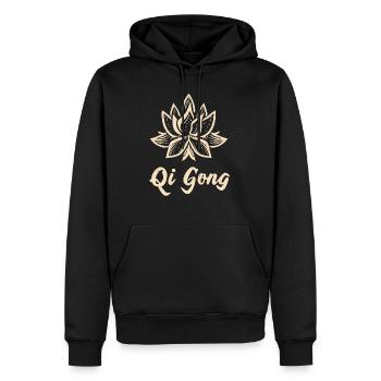 Qigong - Männer Premium Bio Hoodie - Schwarz - Vorne - Nico (187cm)