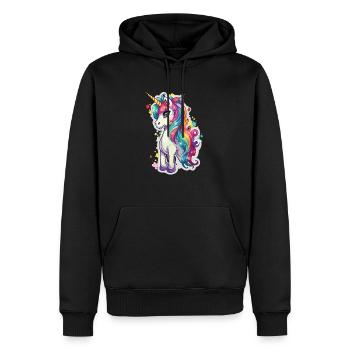 Magisches Fabelwesen Geschöpf der Reinheit Einhorn - Männer Premium Bio Hoodie - Schwarz - Vorne - Nico (187cm)