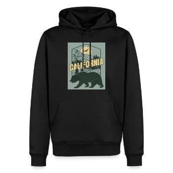 California Bear Outdoors Camping sauvage Randonnée - Sweat à capuche Premium bio Homme - noir - Devant - Nico (187cm)