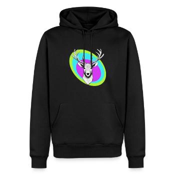 Renne - Sweat à capuche Premium bio Homme - noir - Devant - Nico (187cm)
