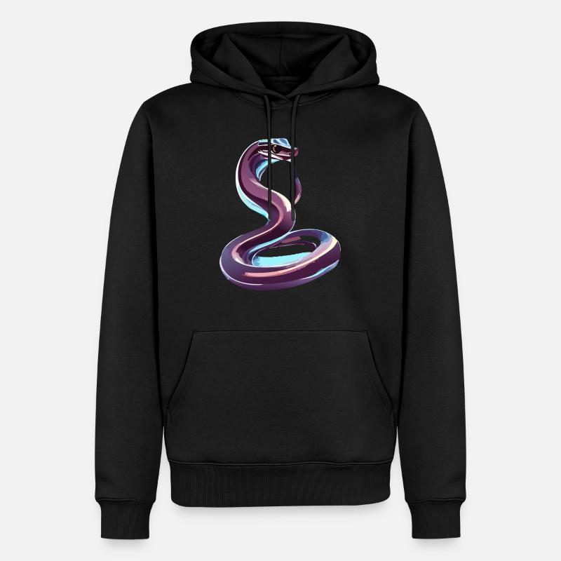 Serpent chromé - Sweat à capuche Premium bio Homme - noir