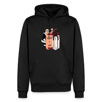 Santa plays paintball with wrap and go method - Men’s Premium Organic Hoodie - black - Front - Nico (187cm)