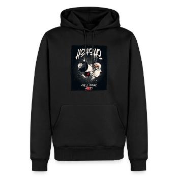 Hohoho, le père Noël de paintball annonce des hits - Sweat à capuche Premium bio Homme - noir - Devant - Nico (187cm)