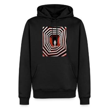 Papier découpé Vertige - Sweat à capuche Premium bio Homme - noir - Devant - Nico (187cm)