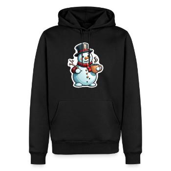 Schneemann - Männer Premium Bio Hoodie - Schwarz - Vorne - Nico (187cm)