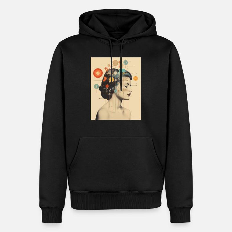 Wassermann Collage Kunst Astrologie - Männer Premium Bio Hoodie - Schwarz