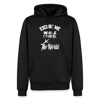 Entschuldigen Sie, während ich reise Die Weltkarte Welt - Männer Premium Bio Hoodie - Schwarz - Vorne - Nico (187cm)
