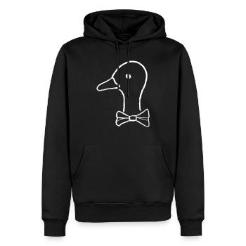 Duck with bow tie - Men’s Premium Organic Hoodie - black - Front - Nico (187cm)
