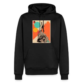 Mein Großvater klettert auf den Berg - Männer Premium Bio Hoodie - Schwarz - Vorne - Nico (187cm)