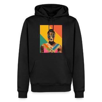 Frauen Mexikanisches Wrestling Kunst Vintage Papier Handwerk - Männer Premium Bio Hoodie - Schwarz - Vorne - Nico (187cm)