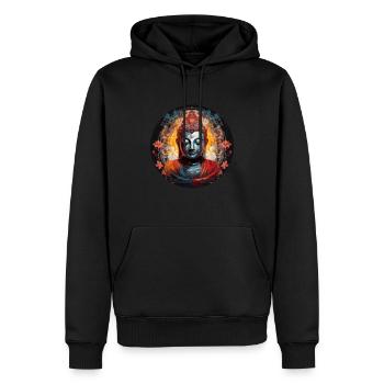 T-shirt Sérénité Bouddha Marque Vibration Positive - Sweat à capuche Premium bio Homme - noir - Devant - Nico (187cm)